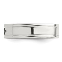 Sterling Silver 6mm Enamel Cross Fancy Band view 3