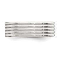 Sterling Silver 7mm Polished 5-Row Fancy Band view 3