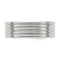 Sterling Silver 7mm Polished 5-Row Fancy Band view 4