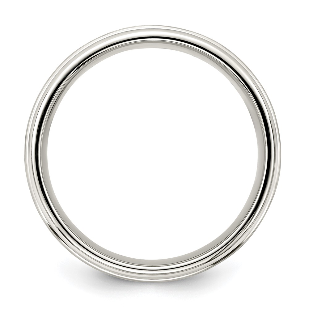 Sterling Silver 7mm Brushed Flat Intertwined Design Beveled Edge Fancy Band Size 7 (QWB132B-7)