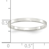Sterling Silver 2mm Lightweight Flat Band view 3