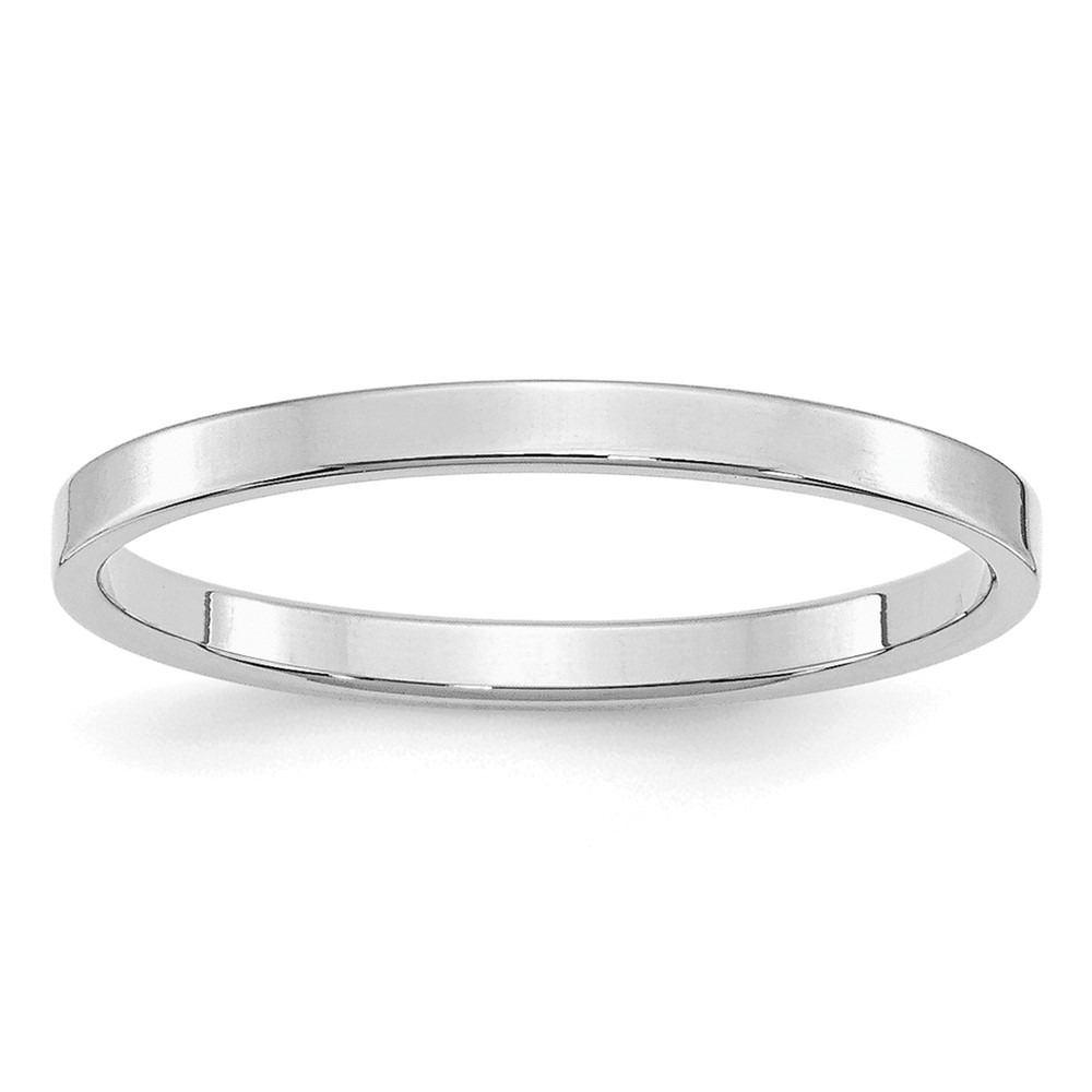 Sterling Silver Rhodium-plated 2mm Flat Size 11.5 Band (QWFB020RH-11.5)