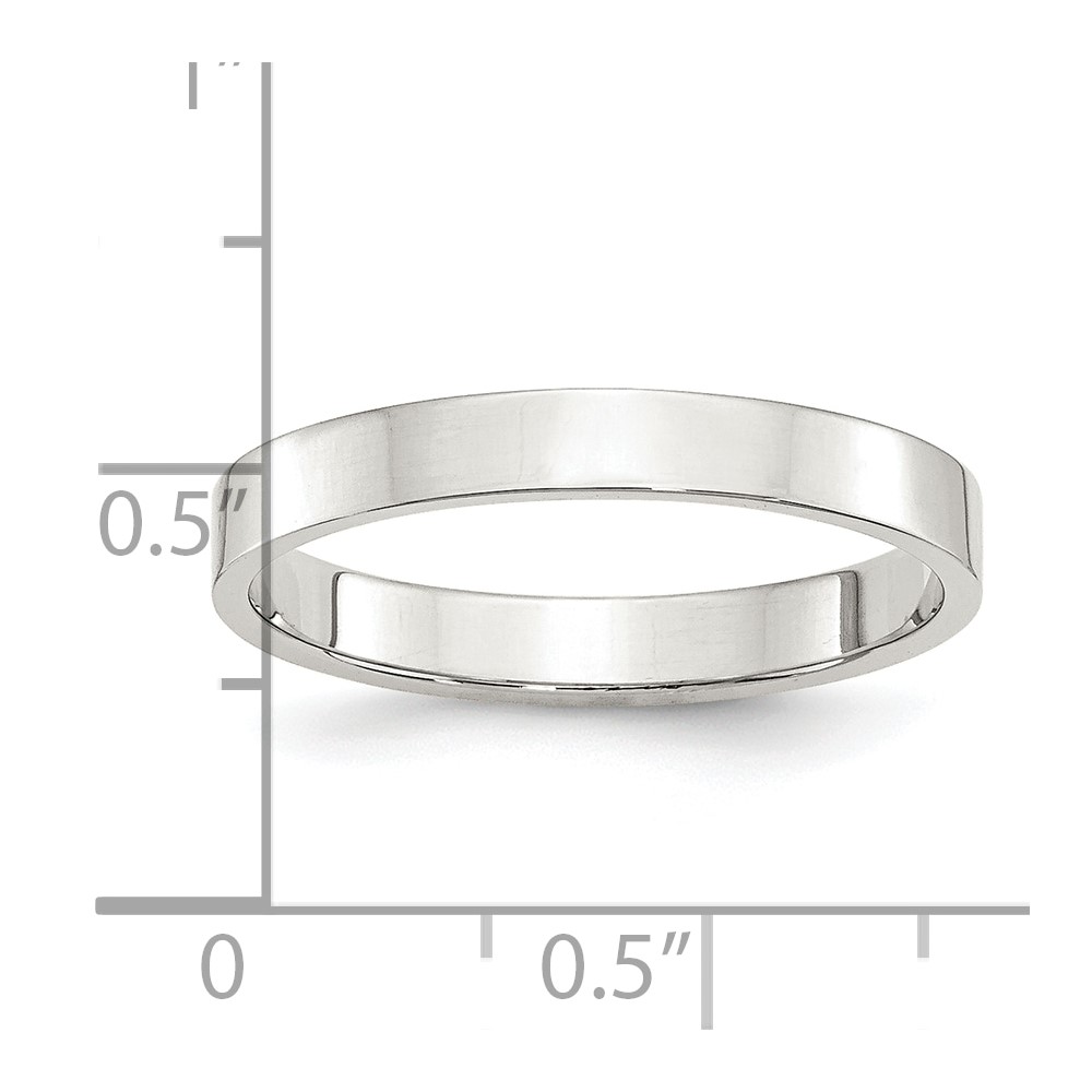 Sterling Silver 3mm Lightweight Flat Size 4 Band (QWFB030-4)