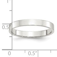 Sterling Silver 3mm Lightweight Flat Band - Size 4 view 3