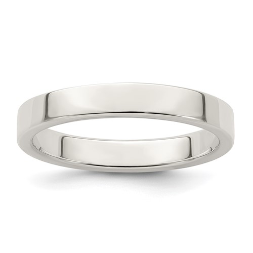 Sterling Silver 3mm Lightweight Flat Band, Size 4