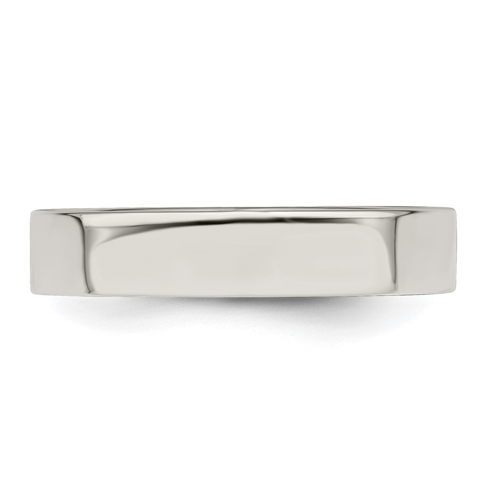 Sterling Silver 4mm Lightweight Flat Size 5 Band (QWFB040-5)