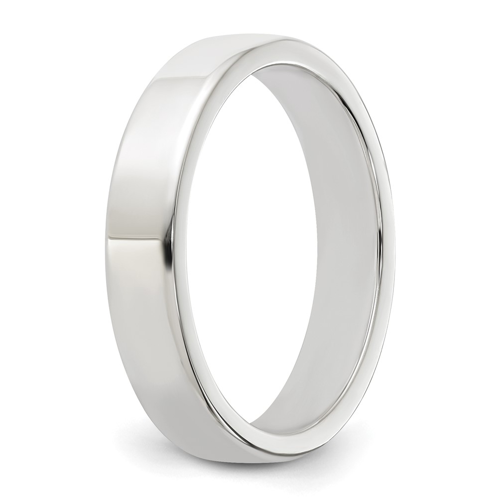 Sterling Silver 4mm Lightweight Flat Size 5 Band (QWFB040-5)