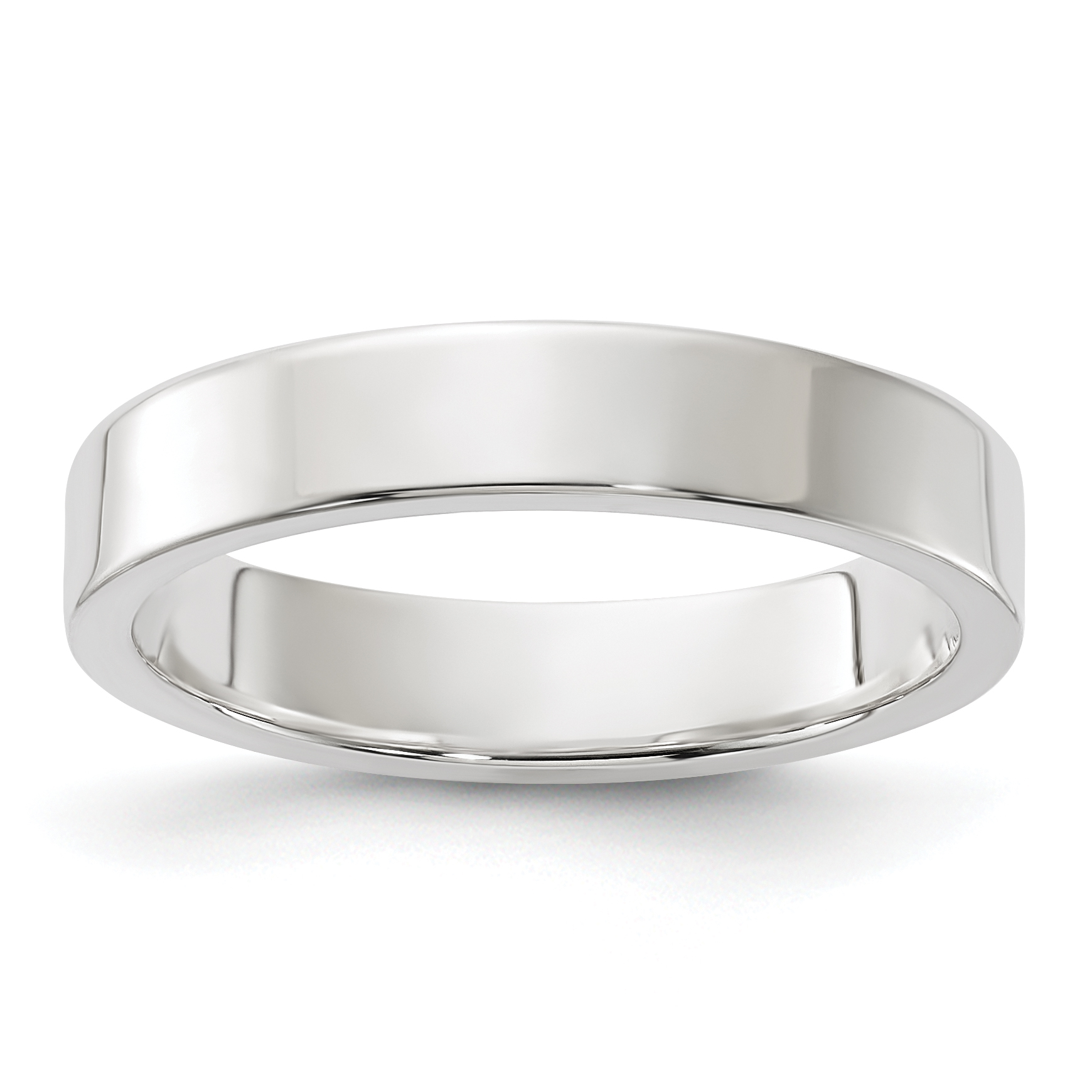 Sterling Silver 4mm Lightweight Flat Size 8.5 Band (QWFB040-8.5)