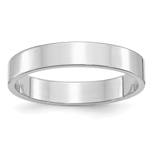 Sterling Silver Rhodium-plated 4mm Flat Band, Size 4