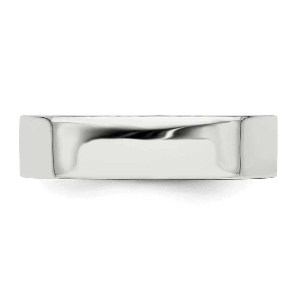Sterling Silver Rhodium-plated 5mm Flat Size 12 Band (QWFB050RH-12)
