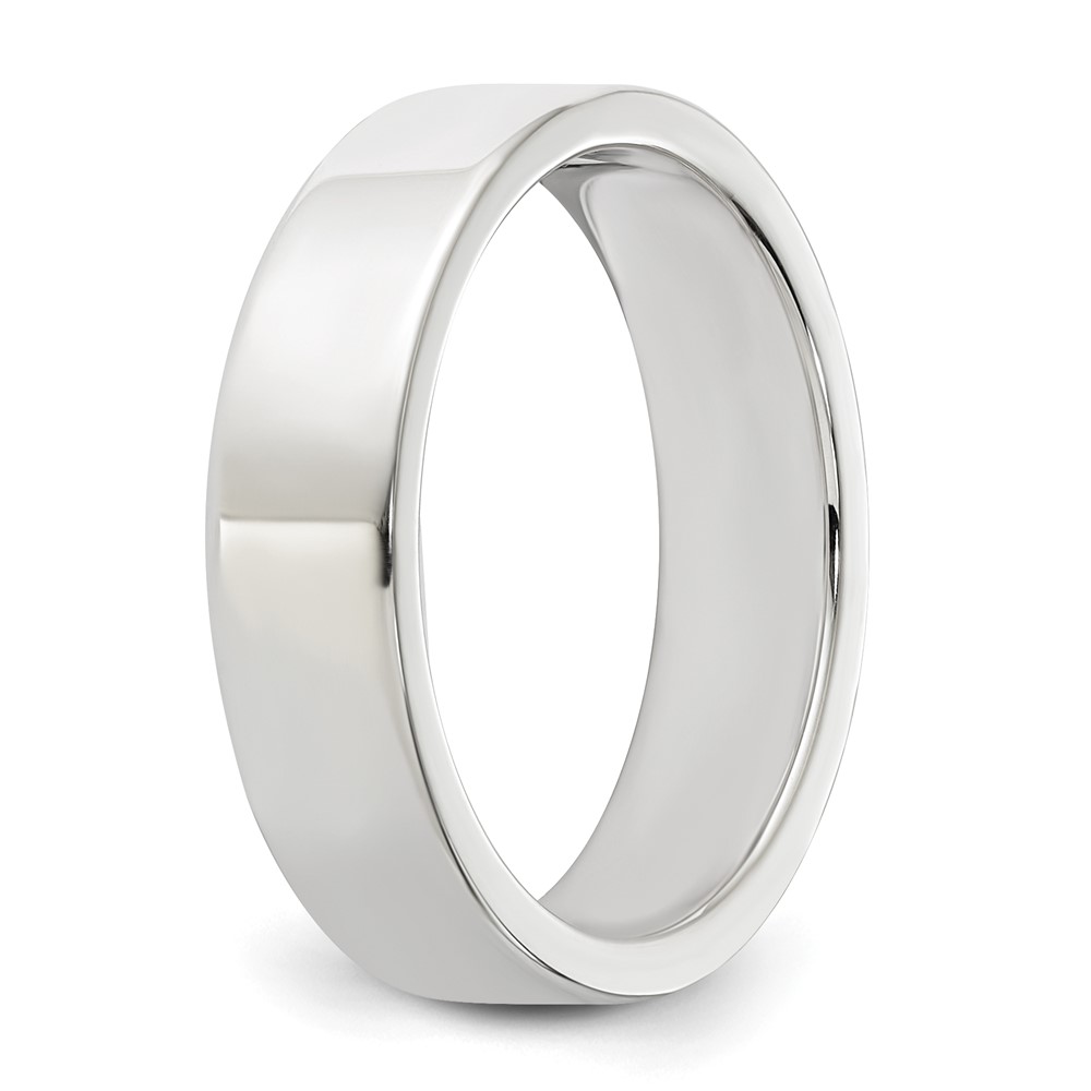 Sterling Silver Rhodium-plated 5mm Flat Size 12 Band (QWFB050RH-12)