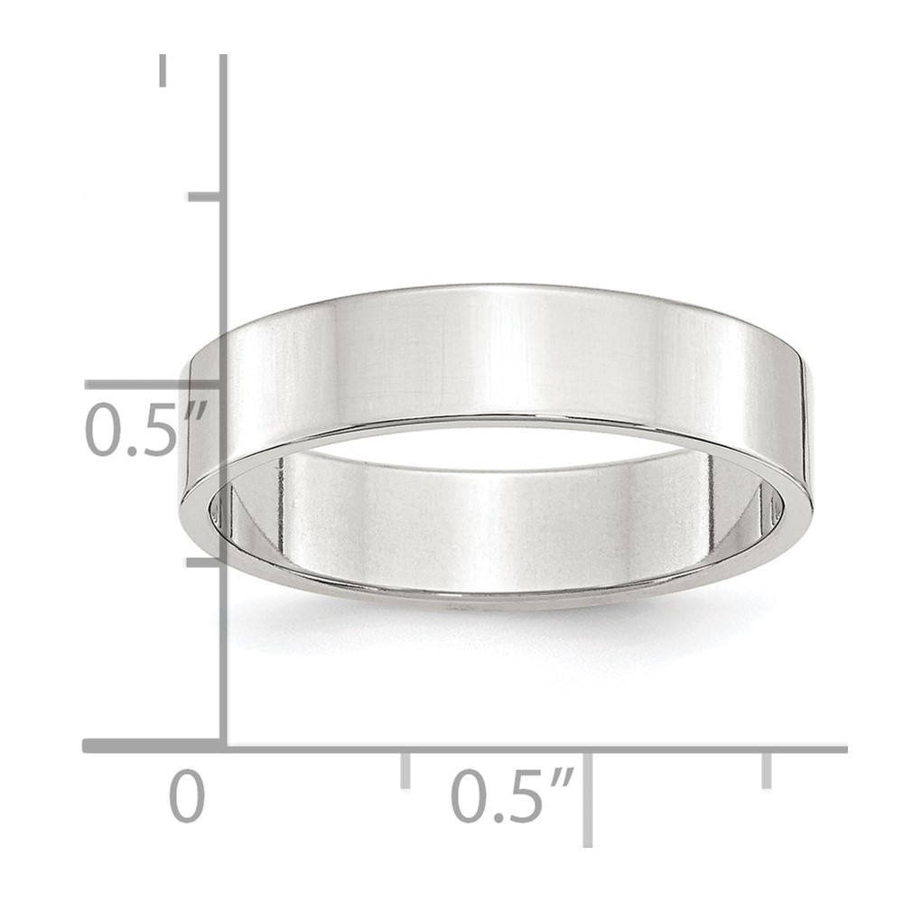 Sterling Silver Rhodium-plated 5mm Flat Size 12 Band (QWFB050RH-12)