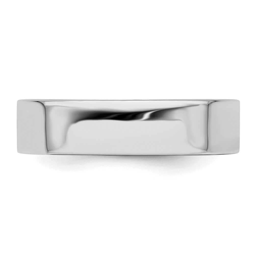 Sterling Silver Rhodium-plated 5mm Flat Size 12 Band (QWFB050RH-12)