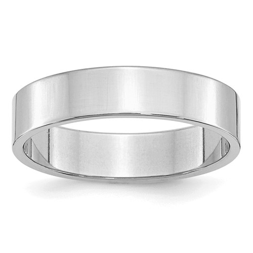 Sterling Silver Rhodium-plated 5mm Flat Band, Size 5.5
