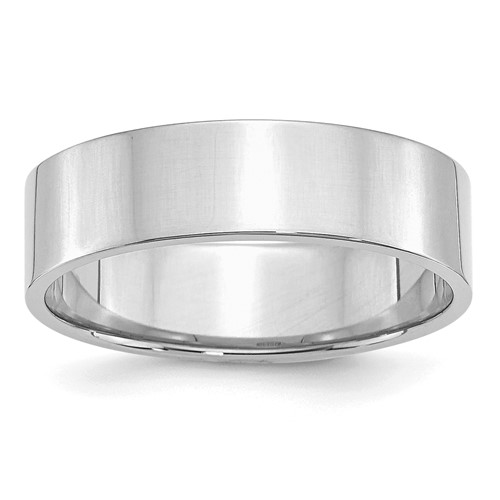 Sterling Silver Rhodium-plated 6mm Flat Band, Size 4