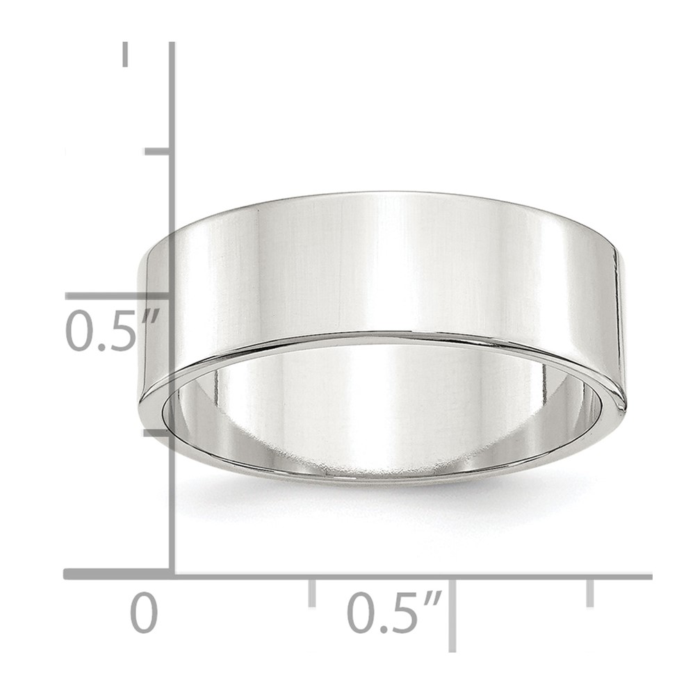 Sterling Silver Rhodium-plated 7mm Flat Size 10 Band (QWFB070RH-10)