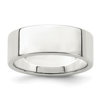 Sterling Silver 7mm Lightweight Flat Band view 1