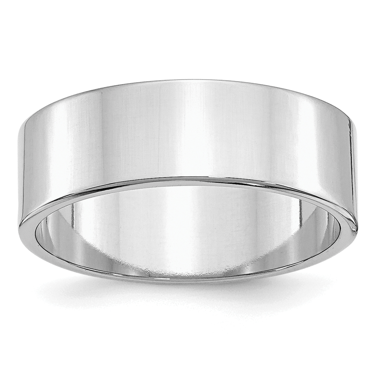 Sterling Silver Rhodium-plated 7mm Flat Size 10 Band (QWFB070RH-10)