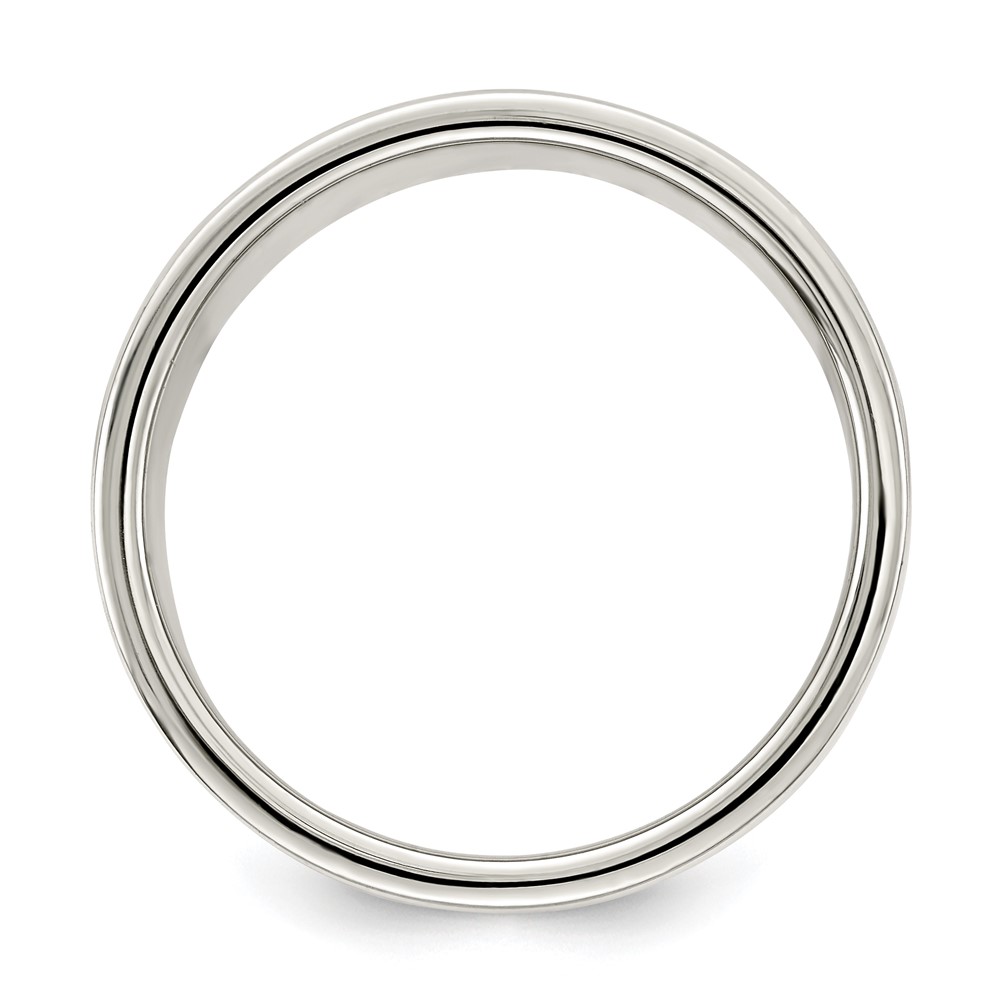 Sterling Silver 8mm Lightweight Flat Size 12 Band (QWFB080-12)