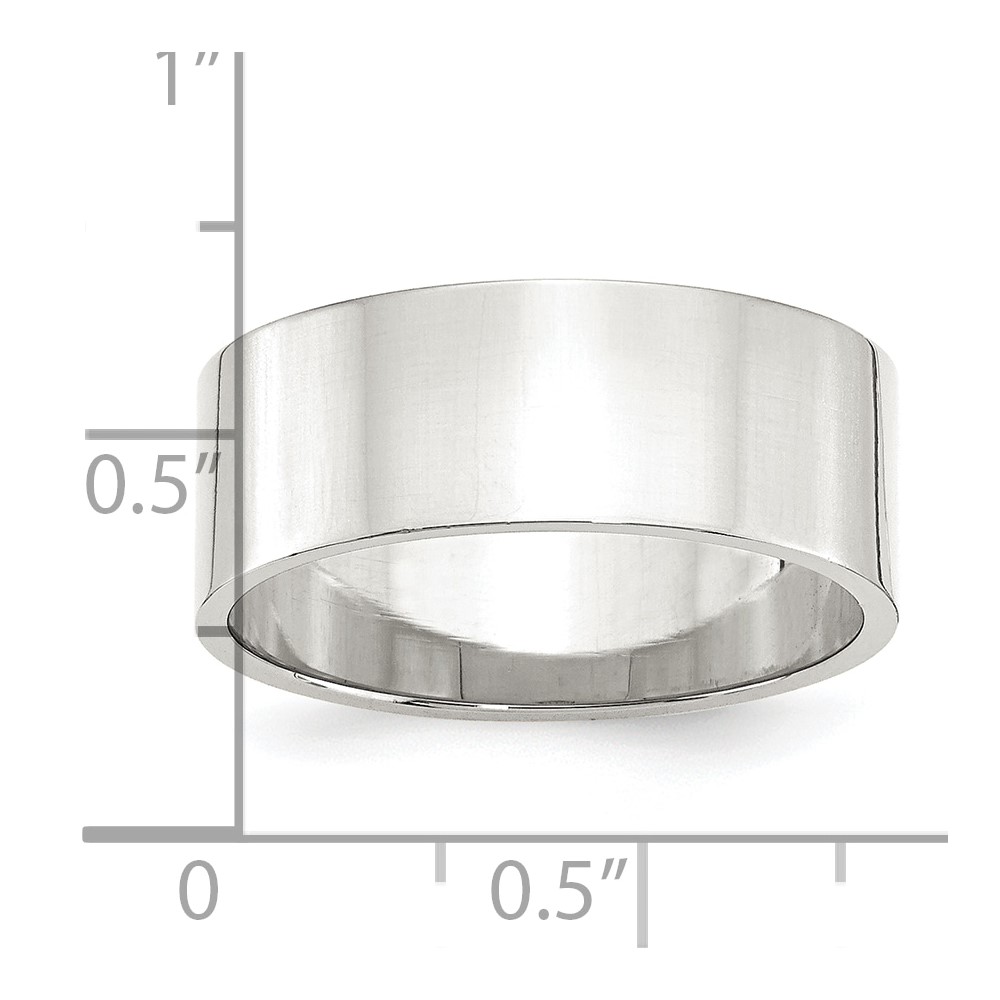 Sterling Silver 8mm Lightweight Flat Size 12 Band (QWFB080-12)