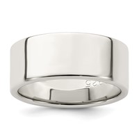 Sterling Silver 8mm Lightweight Flat Band view 1