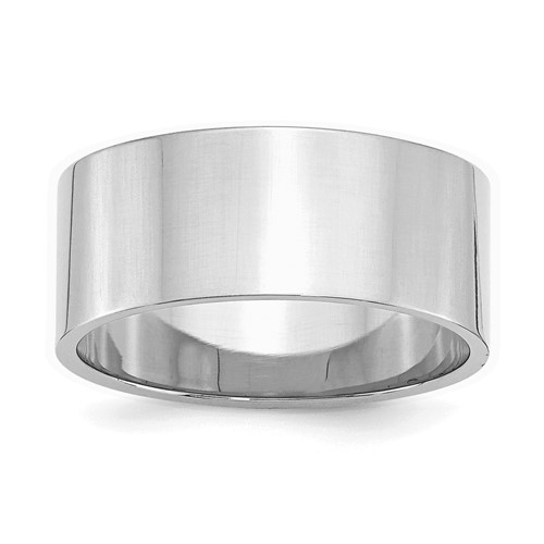 Sterling Silver Rhodium-plated 9mm Flat Band, Size 7