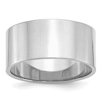 Sterling Silver Rhodium-plated 10mm Flat Band view 1