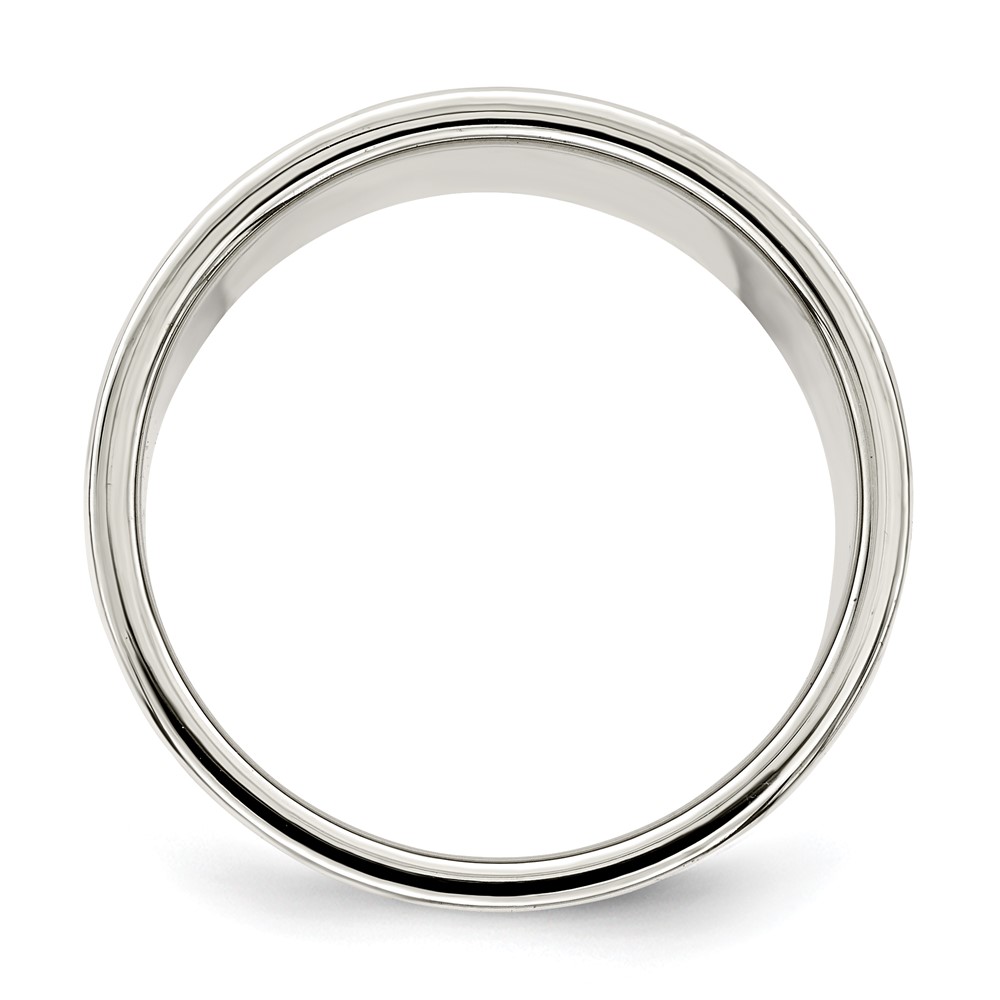 Sterling Silver 12mm Lightweight Flat Size 8 Band (QWFB120-8)