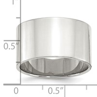 Sterling Silver 12mm Lightweight Flat Band - Size 5 view 3