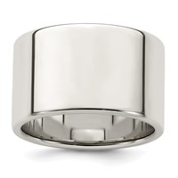 Sterling Silver 12mm Lightweight Flat Band - Size 5 view 1