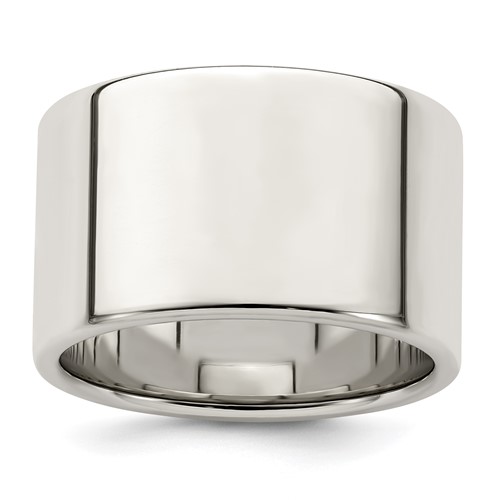 Sterling Silver 12mm Lightweight Flat Band, Size 5