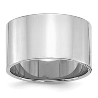 Sterling Silver Rhodium-plated 12mm Flat Band - Size 7 view 1