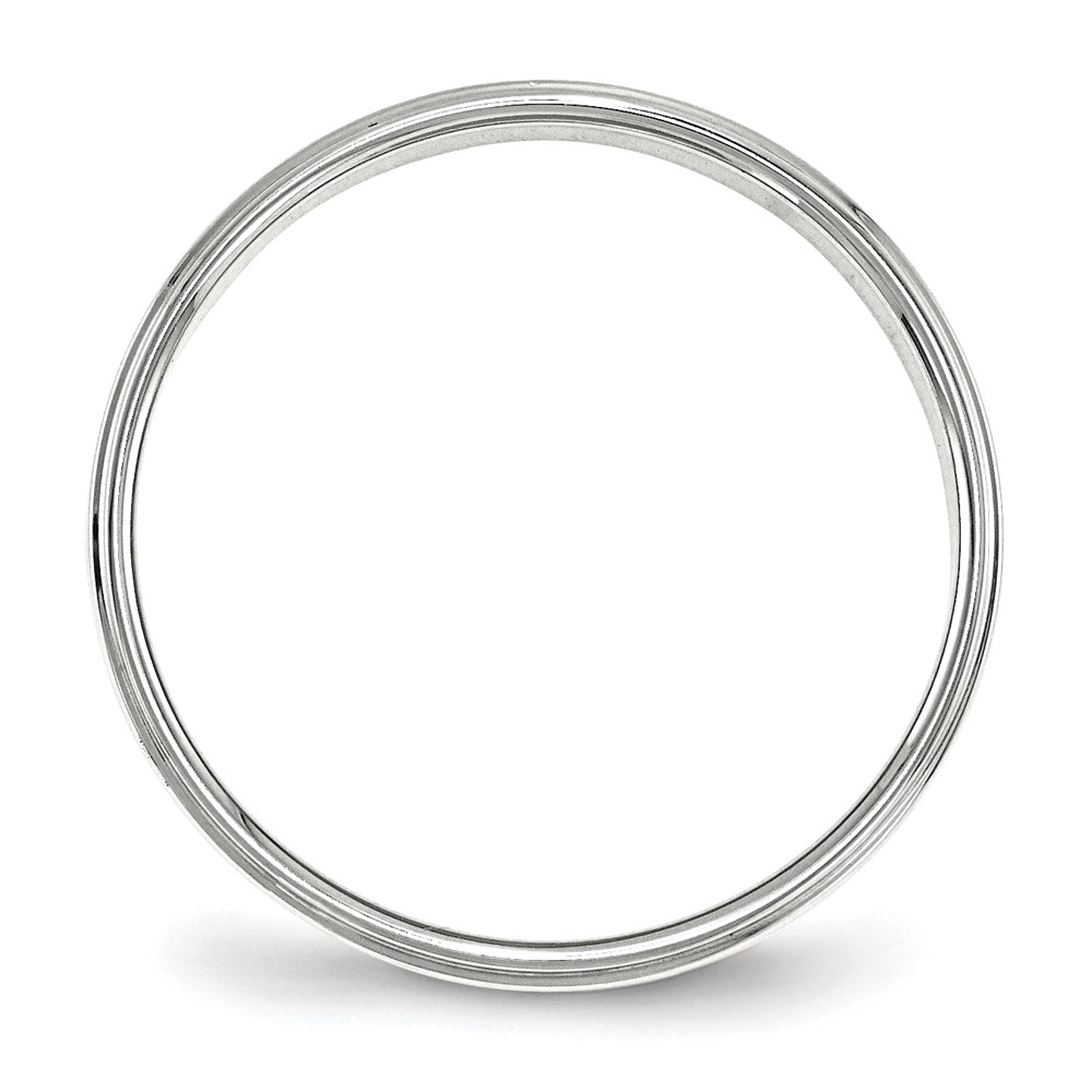 Sterling Silver 4mm Flat with Step Edge Size 5 Band (QWFE040-5)