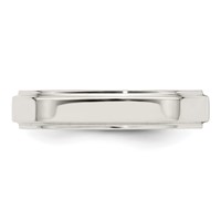 Sterling Silver 4mm Flat Band with Step Edge view 4
