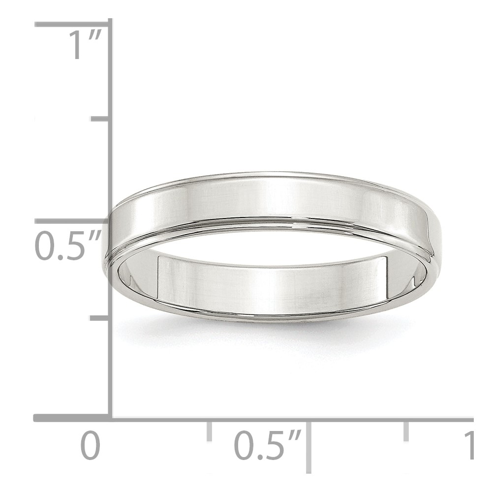 Sterling Silver 4mm Flat with Step Edge Size 5 Band (QWFE040-5)