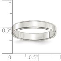 Sterling Silver 4mm Flat Band with Step Edge view 3