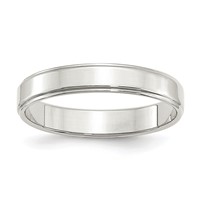 Sterling Silver 4mm Flat Band with Step Edge view 1