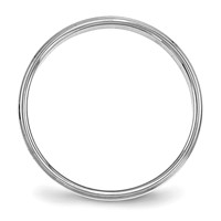 Sterling Silver Rhodium-plated 4mm Flat Band with Step Edge view 2