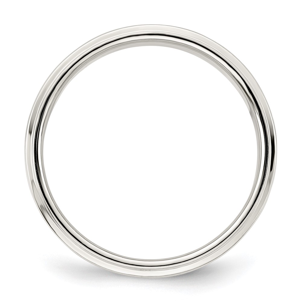 Sterling Silver 5mm Flat with Step Edge Size 10 Band (QWFE050-10)