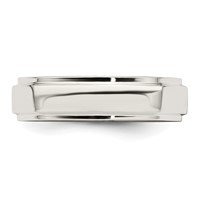 Sterling Silver 5mm Flat Band with Step Edge view 4