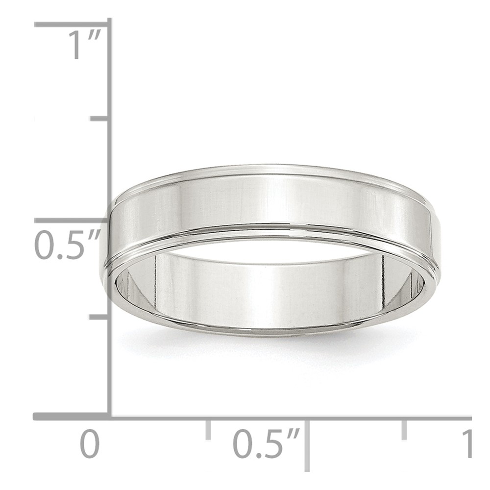 Sterling Silver 5mm Flat with Step Edge Size 10 Band (QWFE050-10)