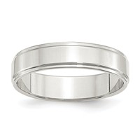 Sterling Silver 5mm Flat Band with Step Edge view 1