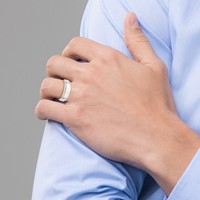 Sterling Silver 6mm Flat Band with Step Edge - Size 5 view 5
