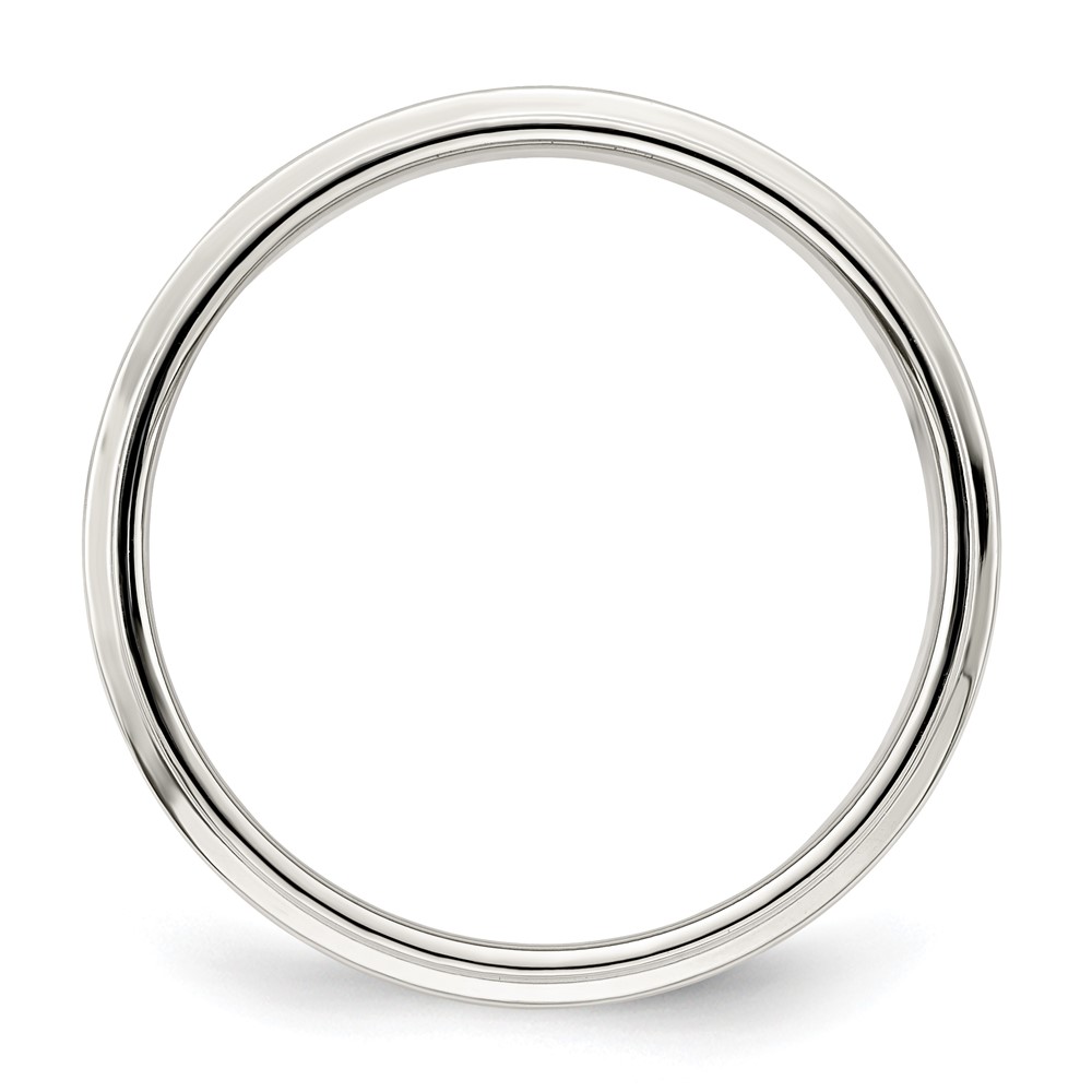 Sterling Silver 6mm Flat with Step Edge Size 9 Band (QWFE060-9)