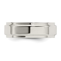 Sterling Silver 6mm Flat Band with Step Edge - Size 5 view 4
