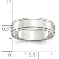 Sterling Silver 6mm Flat Band with Step Edge - Size 5 view 3