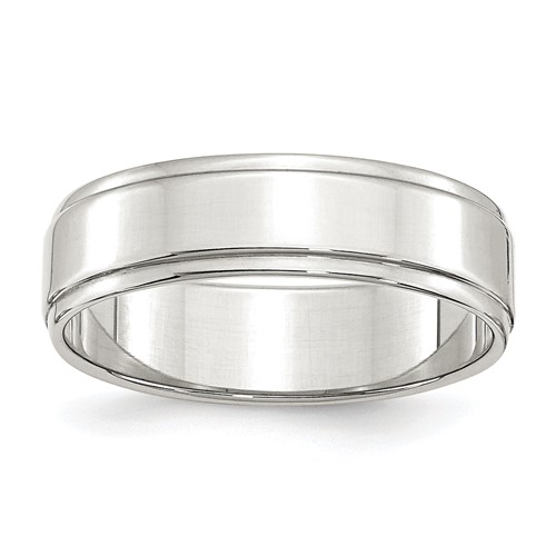 Sterling Silver 6mm Flat with Step Edge Size 7 Band