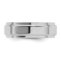 Sterling Silver Rhodium-plated 6mm Flat Band with Step Edge view 3