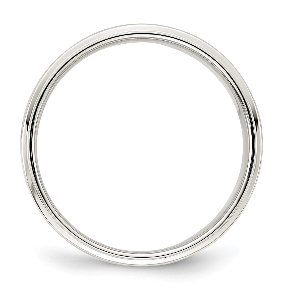 Sterling Silver 7mm Flat with Step Edge Size 10 Band (QWFE070-10)