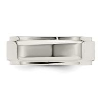 Sterling Silver 7mm Flat Band with Step Edge - Size 7 view 4